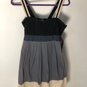 Silence+Noise Structured Cotton Dress w/ Sash (M)